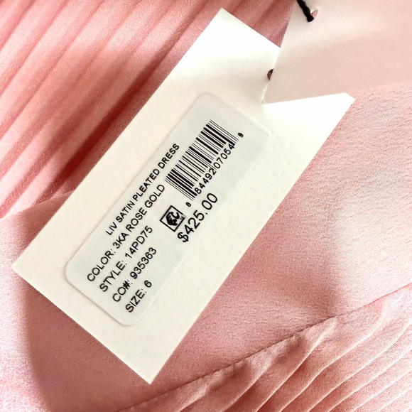 NEW with tags Women's Milly Pink Liv Satin Pleated Mini Dress Size 6 - Picture 7 of 8